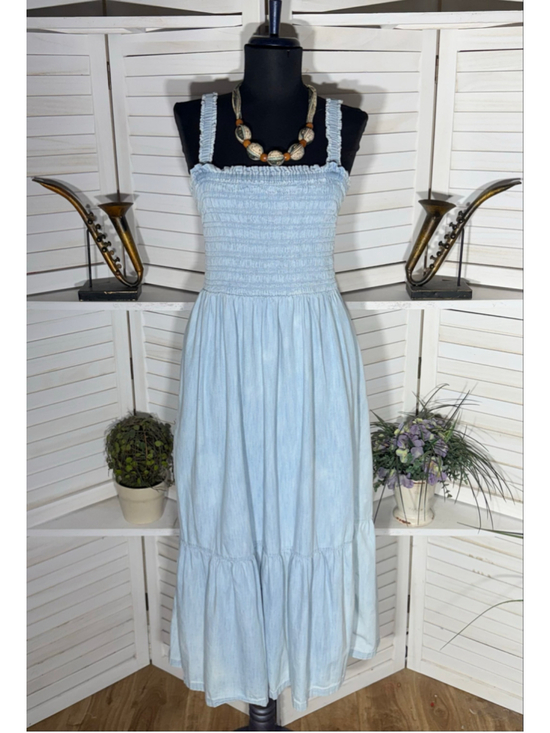 GAP Dresses & Skirts - Vintage Y2K Gap babydooll denim dress tiered cotton cottage boho Western coastal